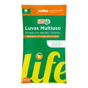 Luva Multiuso Forrada c/ Algodão - Tamanho P / M / G / GG - Amarela - MBlife