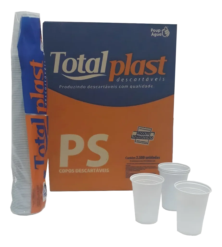 Copos Descartáveis 300ml - CX c/ 2000 Un - Totalplast