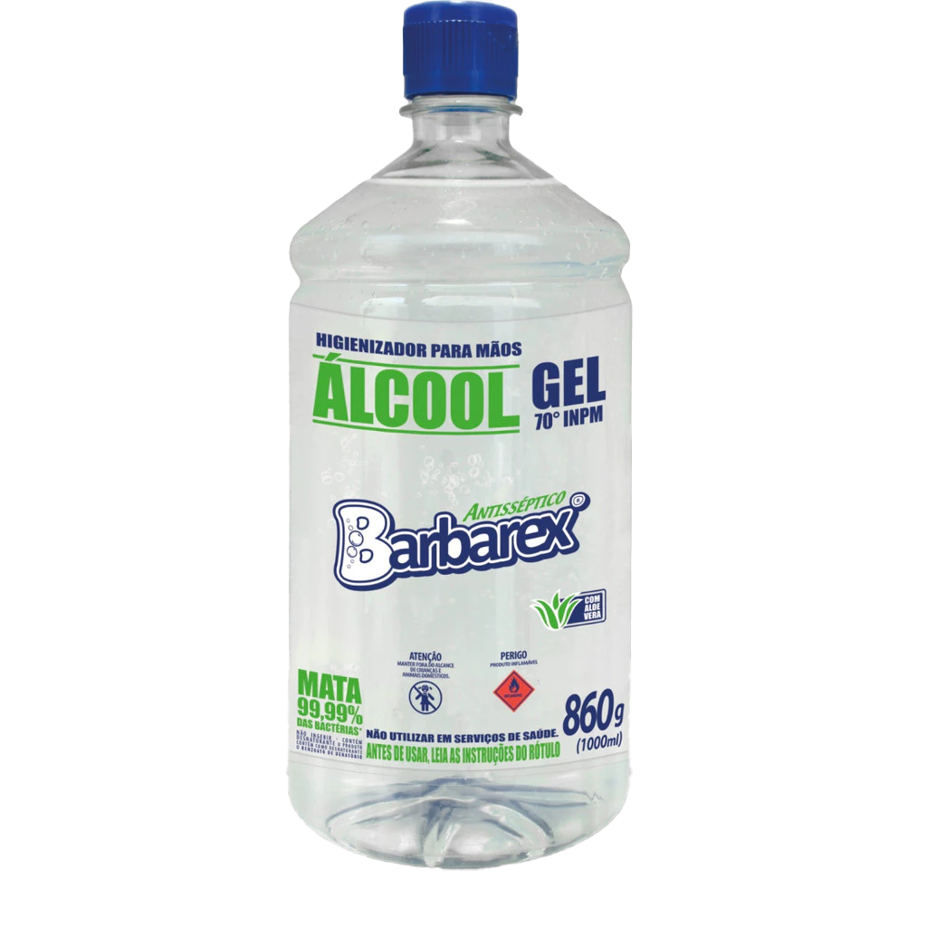 Álcool Gel 70% Antisséptico 860g - Barbarex