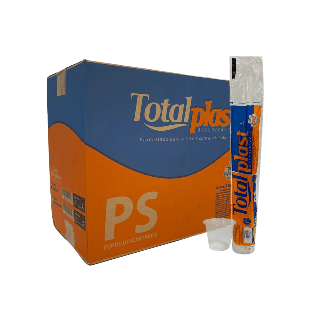 Copos Descartáveis 50ml CX c/ 5000 Un - Totalplast