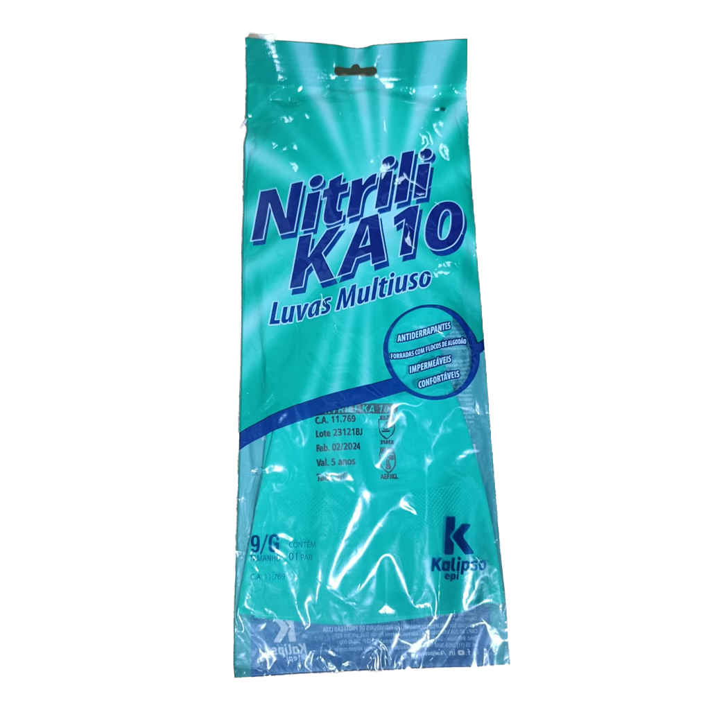 Luva Nitrili ka 10 Multiuso - Tamanho P / M / G